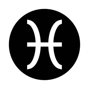 Beyaz arka planda Balık burcu. Vektör illüstrasyonu.