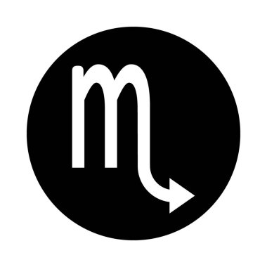 Beyaz arka planda akrep sembolü. Vektör illüstrasyonu.