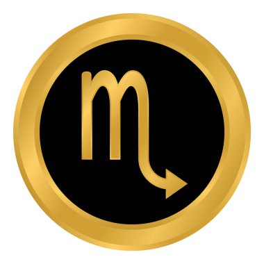 Beyaz arka planda akrep sembolü. Vektör illüstrasyonu.