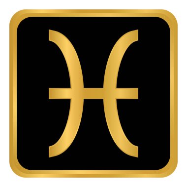 Beyaz arka planda Balık burcu. Vektör illüstrasyonu.