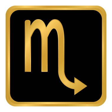 Beyaz arka planda akrep sembolü. Vektör illüstrasyonu.