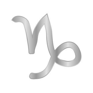 Beyaz arka planda Oğlak sembolü. Vektör illüstrasyonu.