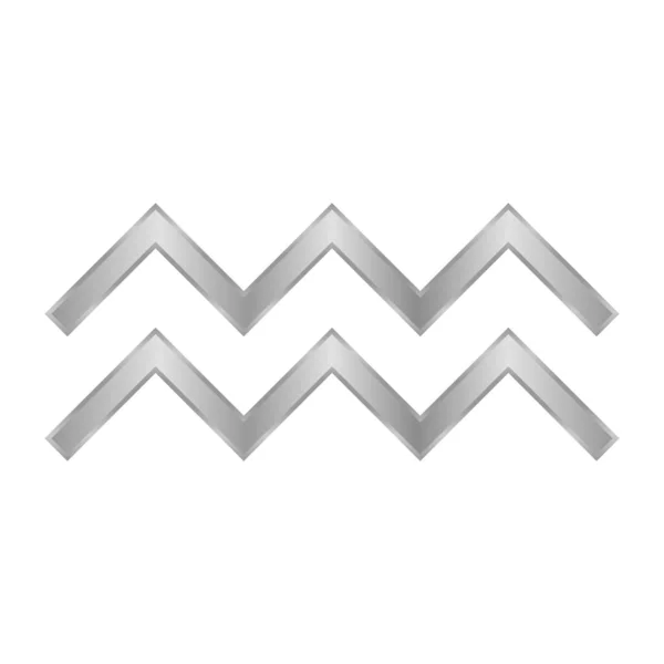 Symbol Aquarius Białym Tle Ilustracja Wektora — Wektor stockowy