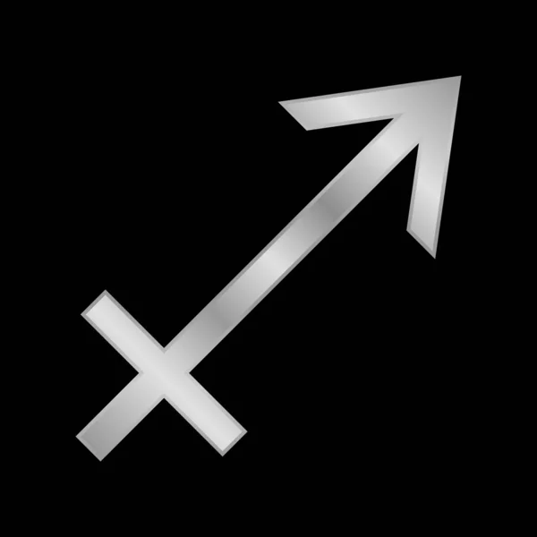 Simbolo Sagittario Sfondo Nero Illustrazione Vettoriale — Vettoriale Stock