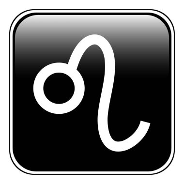 Beyaz arka planda Leo sembolü. Vektör illüstrasyonu.