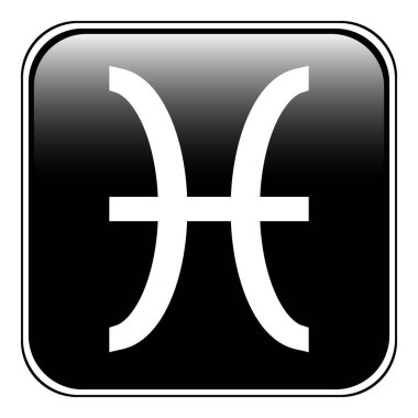 Beyaz arka planda Balık burcu. Vektör illüstrasyonu.