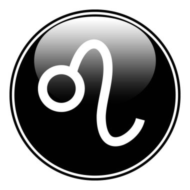 Beyaz arka planda Leo sembolü. Vektör illüstrasyonu.