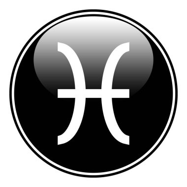 Beyaz arka planda Balık burcu. Vektör illüstrasyonu.