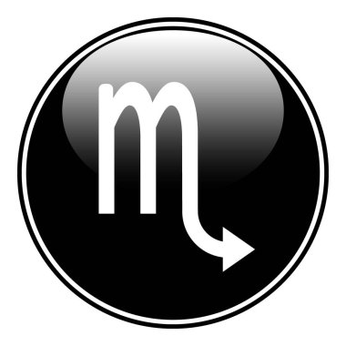 Beyaz arka planda akrep sembolü. Vektör illüstrasyonu.