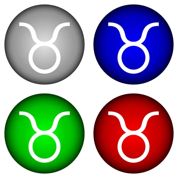 Set Buttons Taurus Symbols White Background Vector Illustration — Stock Vector