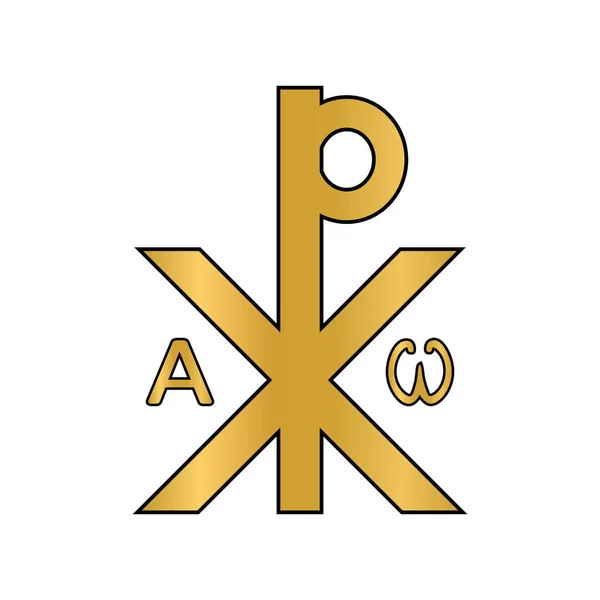 Chrismon Σύμβολο Εικονίδιο Λευκό Φόντο Εικονογράφηση Διανύσματος Αρχαίο Χριστιανικό Σύμβολο — Διανυσματικό Αρχείο