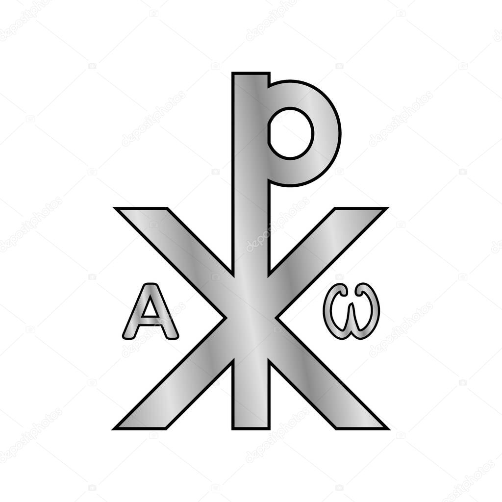 Chrismon sign icon on white background. Vector illustration. Ancient christian symbol.