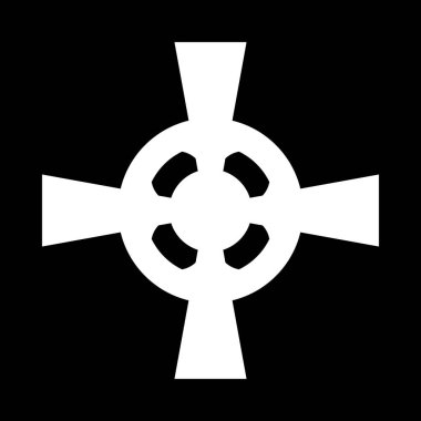 Siyah arka planda Kelt haç simgesi. Vektör illüstrasyonu.