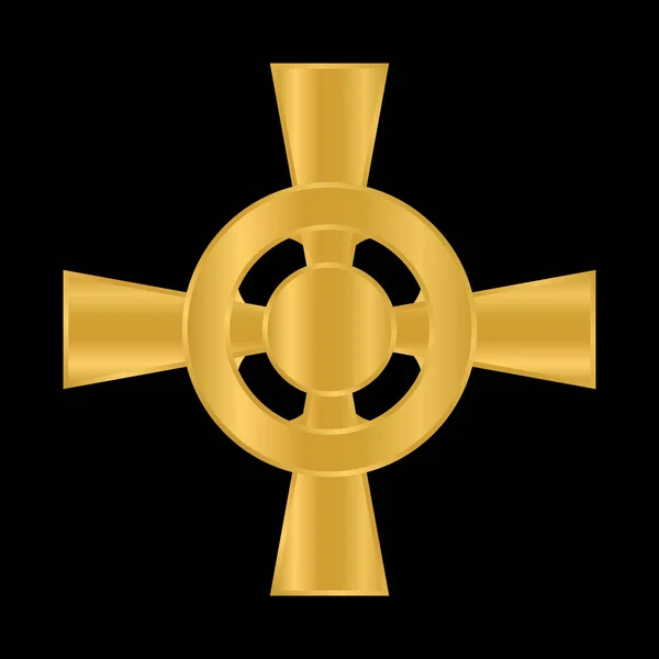 Icône Croix Celtique Sur Fond Noir Illustration Vectorielle — Image vectorielle