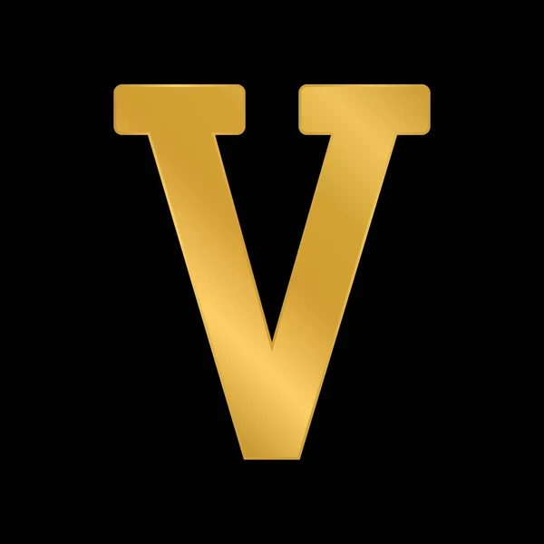 Golden Roman Numeral Five Black Background Vector Illustration — Stock Vector
