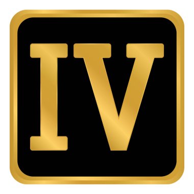Altın Roma rakamı dört düğme. Vektör illüstrasyonu.