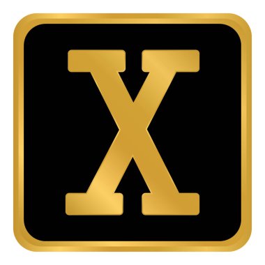 Altın Roma rakamı on düğmesi. Vektör illüstrasyonu.