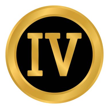 Altın Roma rakamı dört düğme. Vektör illüstrasyonu.
