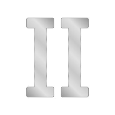 Metal Roma rakamı beyaz arka planda iki. Vektör illüstrasyonu.