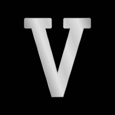 Metal Roma rakamı siyah arka planda beş. Vektör illüstrasyonu.