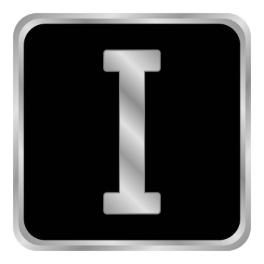 Metal Roma rakamı bir düğme. Vektör illüstrasyonu.