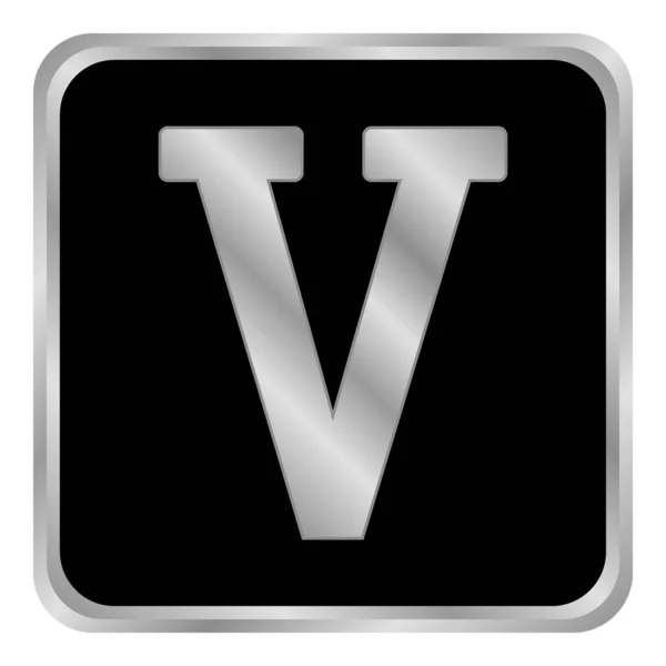 Kovové Tlačítko Římské Číslice Pět Vektorová Ilustrace — Stockový vektor