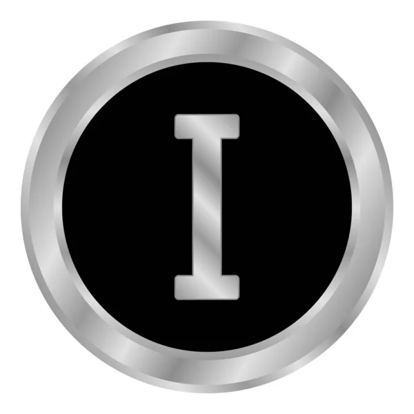 Metal Roman Numeral One Button Vector Illustration — Stock Vector