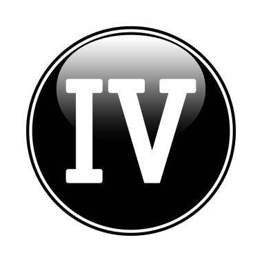 Beyaz arkaplanda Roma rakamı dört düğme. Vektör illüstrasyonu.