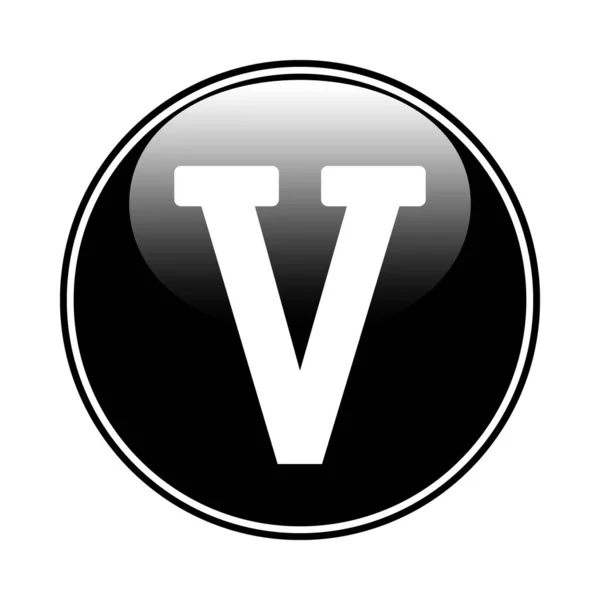 Chiffre Romain Cinq Bouton Sur Fond Blanc Illustration Vectorielle — Image vectorielle