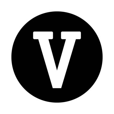 Beyaz arka planda Roma rakamı beş düğmesi. Vektör illüstrasyonu.