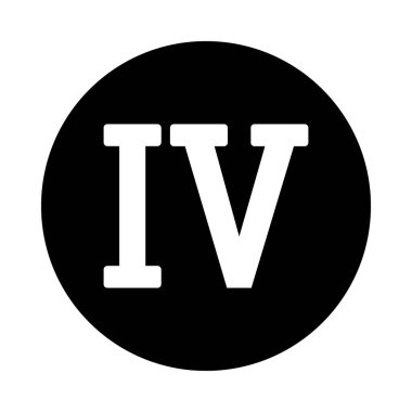 Beyaz arkaplanda Roma rakamı dört düğme. Vektör illüstrasyonu.