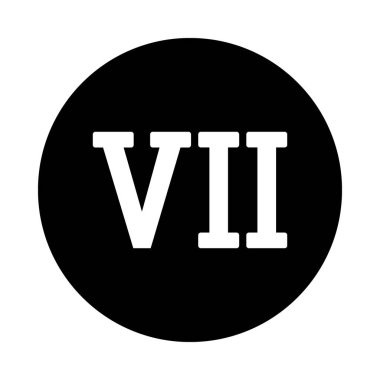 Beyaz arka planda Roma rakamı yedi düğmesi. Vektör illüstrasyonu.