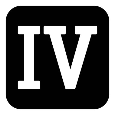 Beyaz arkaplanda Roma rakamı dört düğme. Vektör illüstrasyonu.