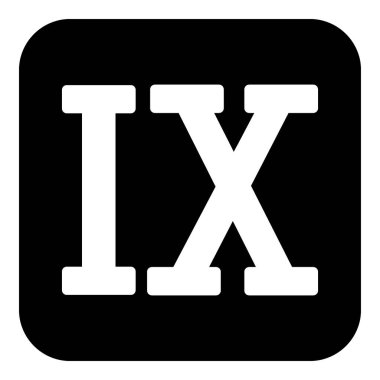 Beyaz arka planda Roma rakamı dokuz düğmesi. Vektör illüstrasyonu.