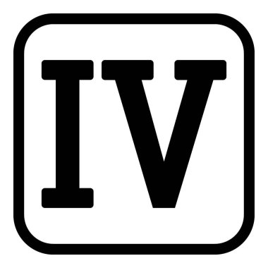 Beyaz arkaplanda Roma rakamı dört düğme. Vektör illüstrasyonu.