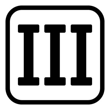 Beyaz arka planda Roma rakamı üç düğme. Vektör illüstrasyonu.