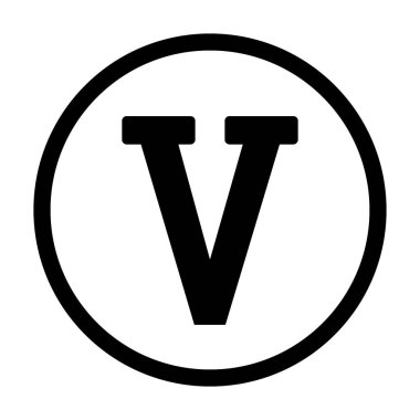 Beyaz arka planda Roma rakamı beş düğmesi. Vektör illüstrasyonu.