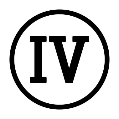 Beyaz arkaplanda Roma rakamı dört düğme. Vektör illüstrasyonu.