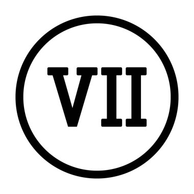 Beyaz arka planda Roma rakamı yedi düğmesi. Vektör illüstrasyonu.