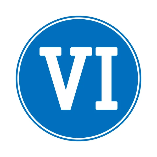 Chiffre Romain Six Boutons Sur Fond Blanc Illustration Vectorielle — Image vectorielle
