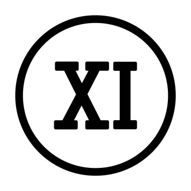 Roma rakamı beyaz üzerine on bir düğme. Vektör illüstrasyonu.