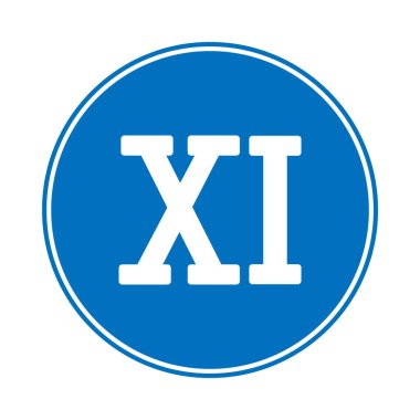 Roma rakamı beyaz üzerine on bir düğme. Vektör illüstrasyonu.