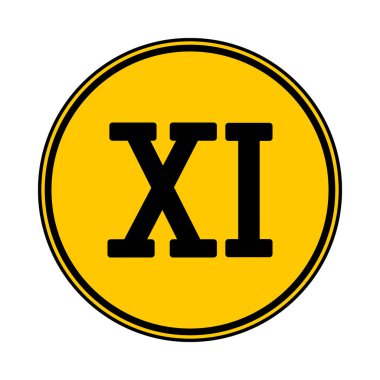 Roma rakamı beyaz üzerine on bir düğme. Vektör illüstrasyonu.