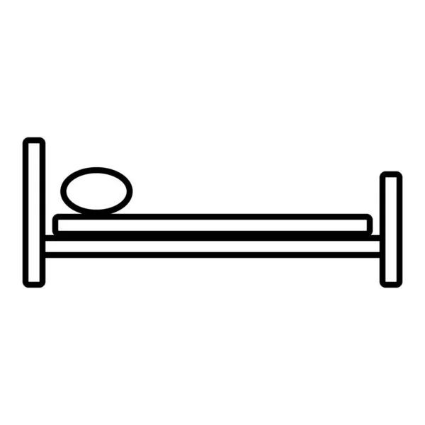 Icono Cama Sobre Fondo Blanco Ilustración Vectorial — Archivo Imágenes Vectoriales