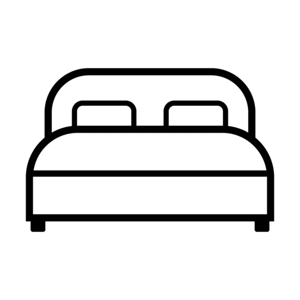 Κρεβάτι Εικόνα Λευκό Φόντο Εικονογράφηση Διάνυσμα — Διανυσματικό Αρχείο