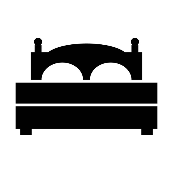 Bed Icon White Background Vector Illustration — Stock Vector