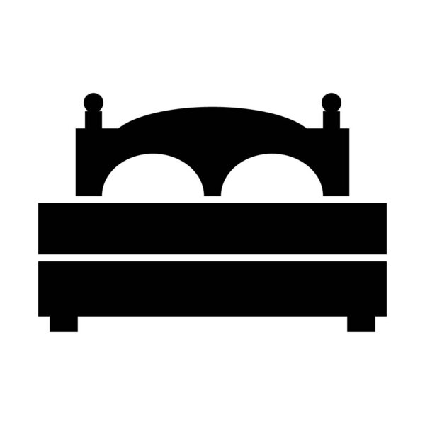 Bed icon on white background. Vector illustration.
