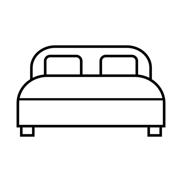 Bed Icon White Background Vector Illustration — Stock Vector