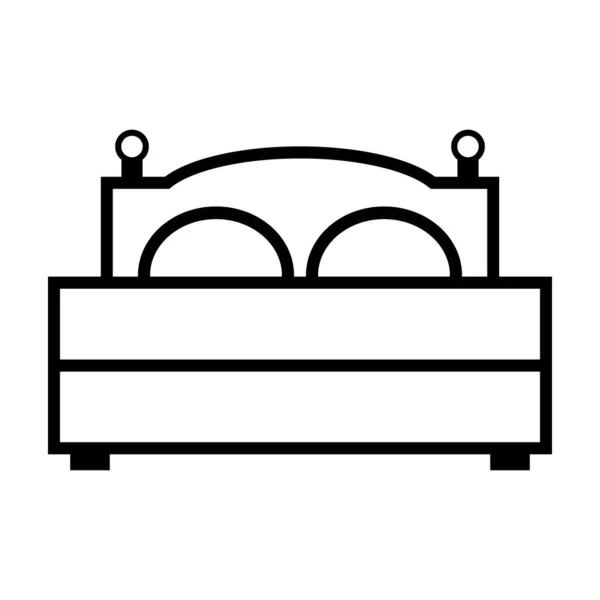 Bed Icon White Background Vector Illustration — Stock Vector