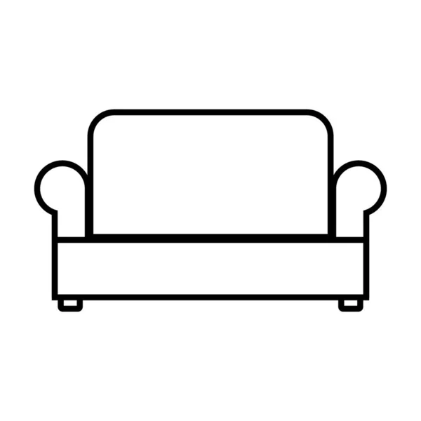 Sofa Icon White Background Vector Illustration — Stock Vector